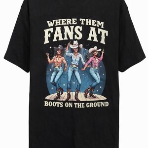 Where Them Fans At Black Graphic Tee - Boots On The Ground